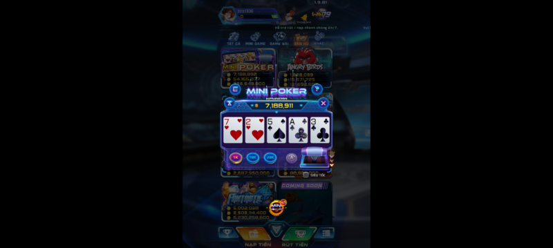 Mini Poker là một tựa game đình đám tại Win79